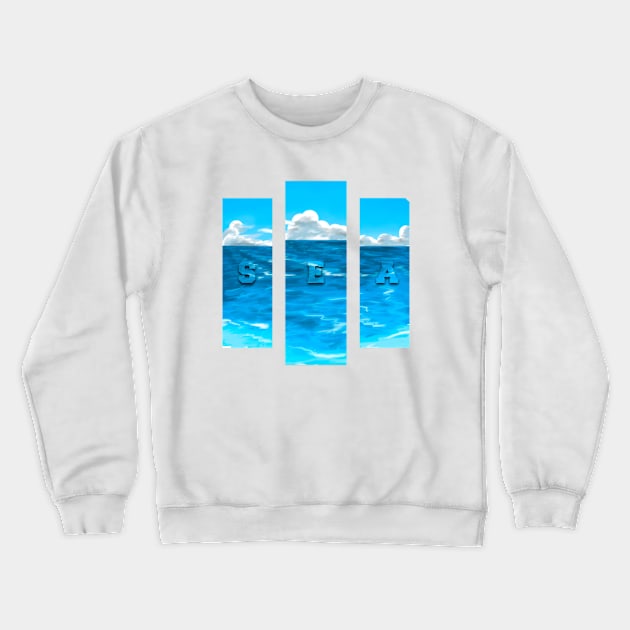 Blue sea and the clouds Crewneck Sweatshirt by Logtrasi